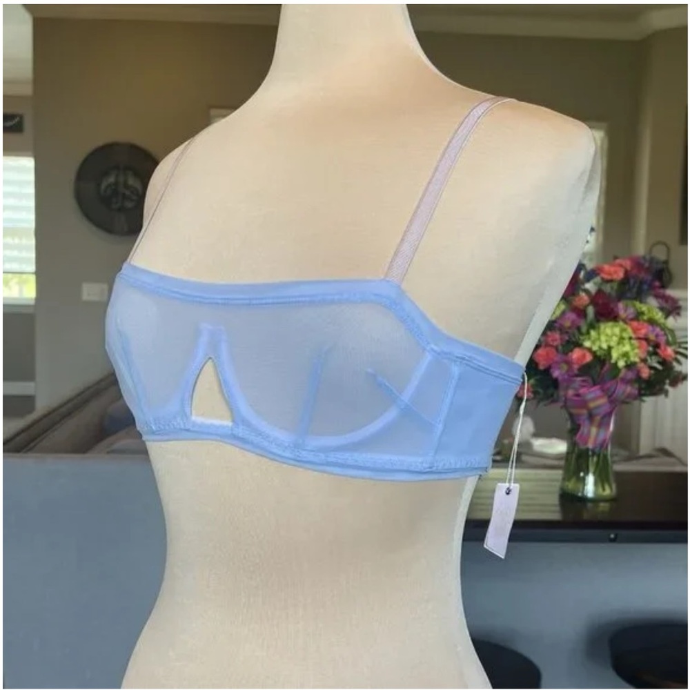 NWT We Are HAH Free People Wired Bra 30-38C Periwinkle Sheer 32C 34C 36C 38C - Picture 3 of 12